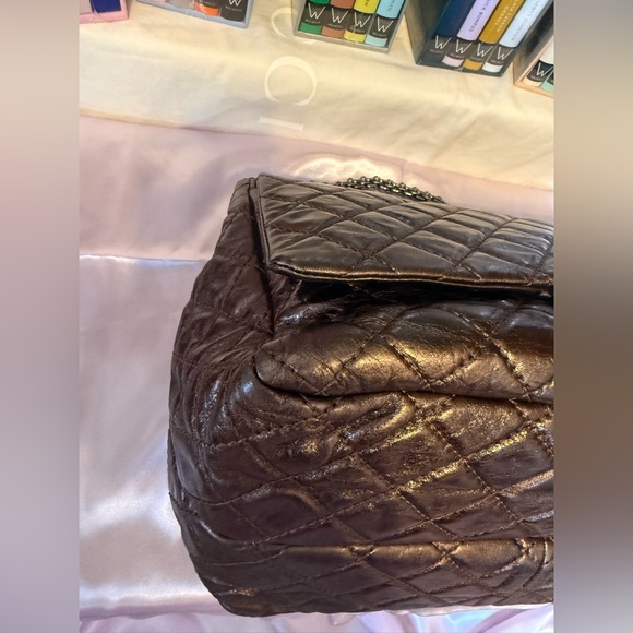 Chanel Metallic Bronze Quilted Leather Classic Flap Shopping Tote - Picture 10 of 16